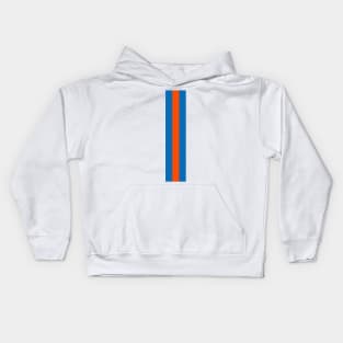 Retro American Basketball Stripes New York, White, Blue, Orange Kids Hoodie